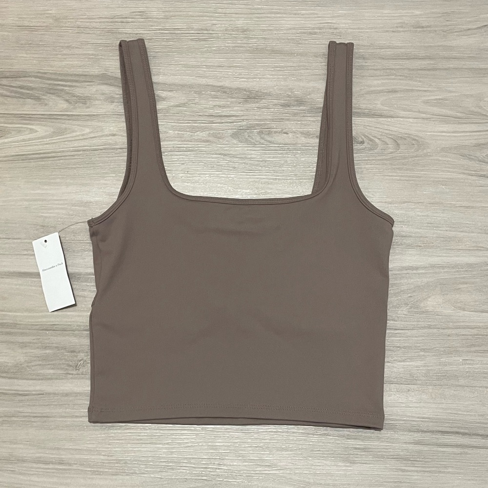 Abercrombie Square Neck Tank Top in Brown, size S, NWT